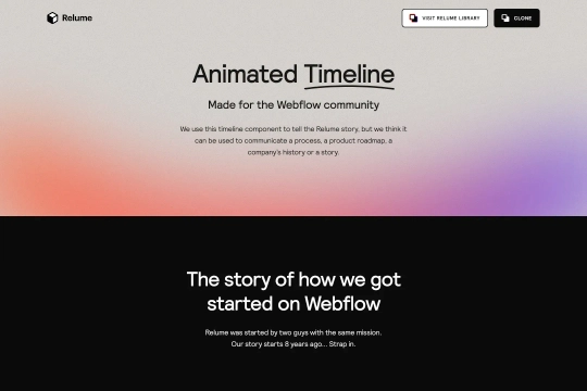 Native Interactions Animated Timeline Webflow cloneable