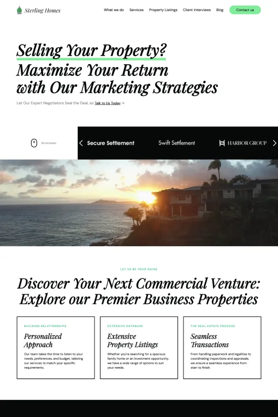 Luxury Black Green Webflow website template