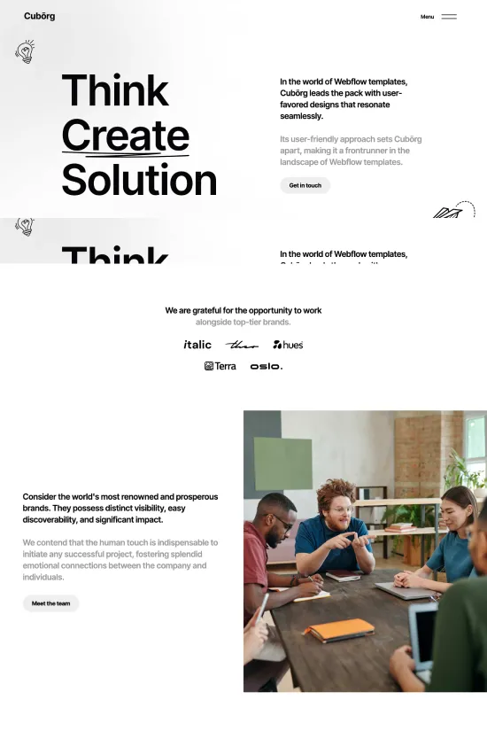 Professional Black and White Webflow website template