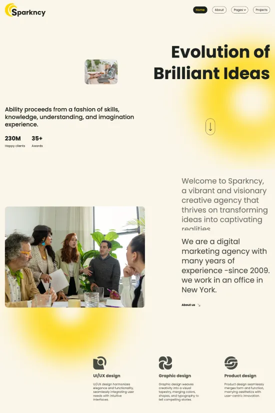 Bold Yellow Creative Agency Webflow website template