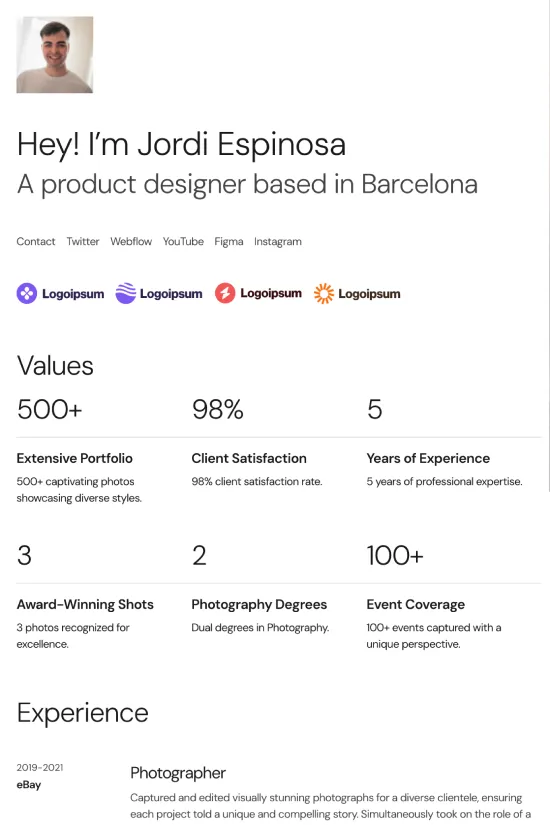 Modern Black Minimalist Webflow website template