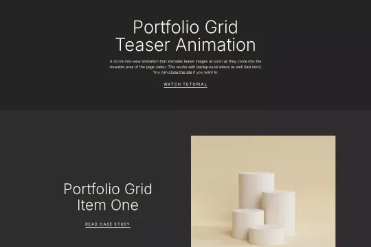 Scroll Section Animation Interaction Webflow cloneable