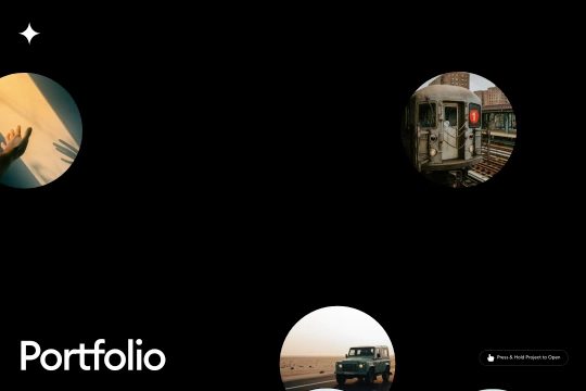 Portfolio Bubbles Splash Animation Webflow cloneable