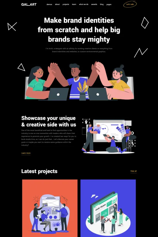 Creative Agency Black Dark Bold Webflow website template