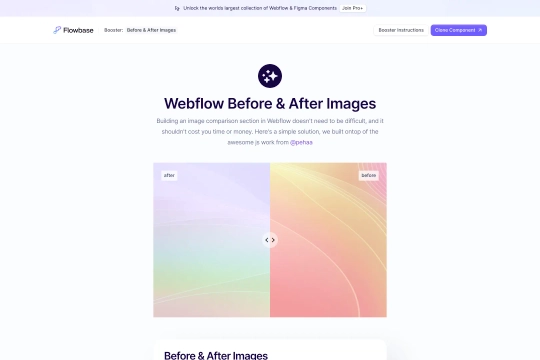 Before After Image Comparison Slider Webflow cloneable