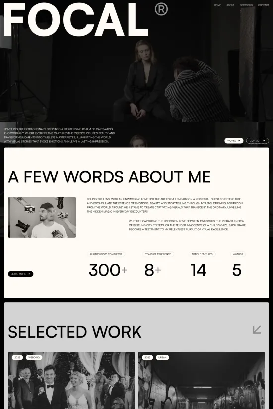 Modern Black and White Minimalist Webflow website template