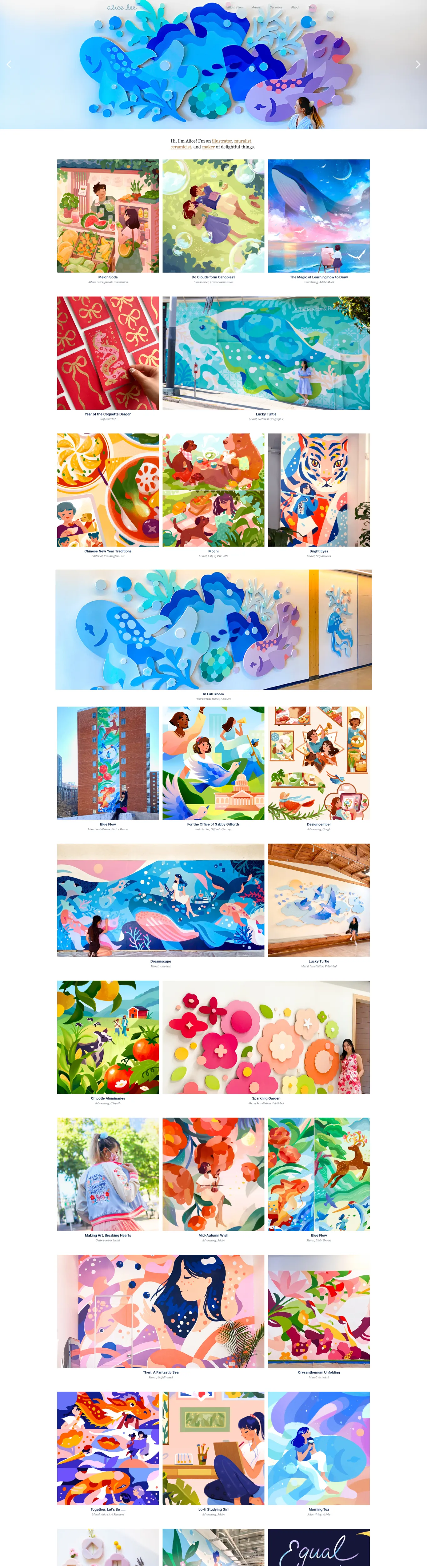 Artistic Illustrative Colorful Webflow website example