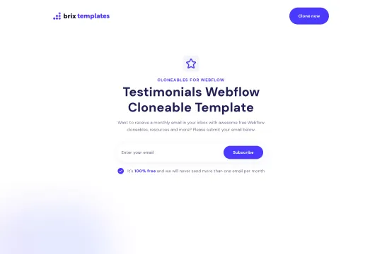 Testimonials showcase Webflow Cloneable