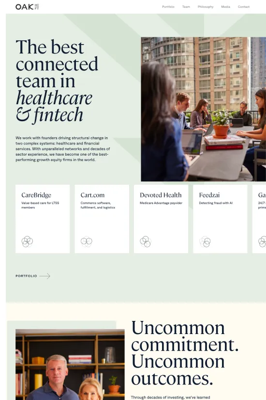 Webflow website example Healthcare Corporate Clean Green