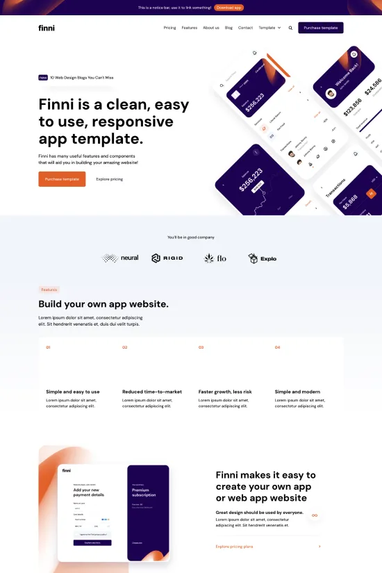 Technology Blue Orange Modern Webflow website template