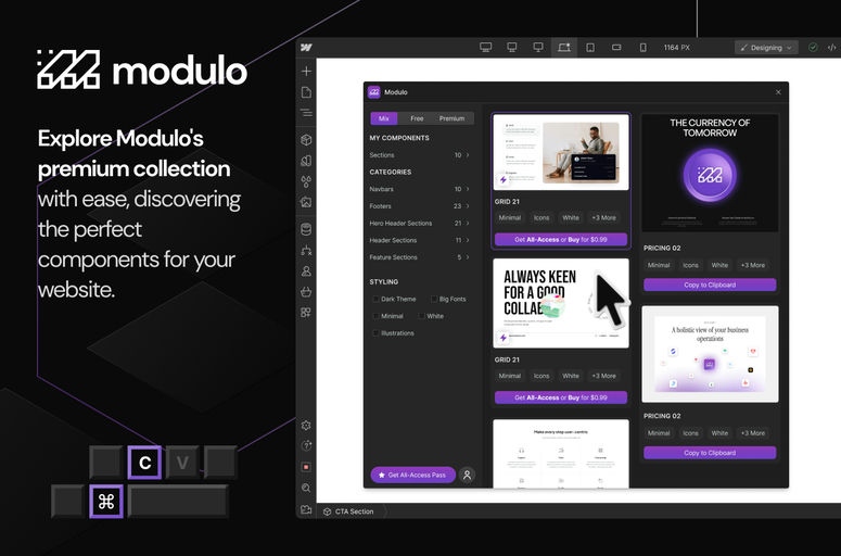 Discover how the Modulo Webflow app revolutionizes web design with a diverse collection of high-quality components for efficient and visually appealing projects. Optimize your design process and enhance user experience with Modulo's streamlined functionalities.