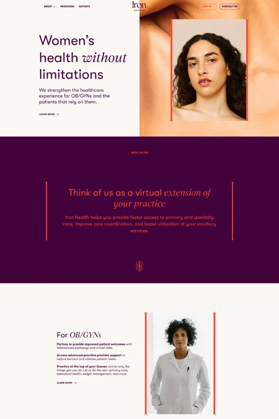 Healthcare Webflow website example: Peach Sans-serif Clean Minimalistic