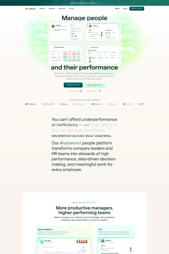 Modern Human Resources Webflow website example