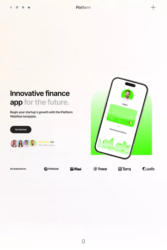 App Landing Page Clean Webflow website template