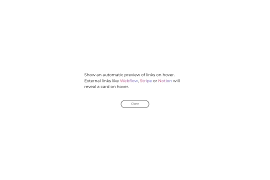 Link site screenshot preview hover Webflow cloneable