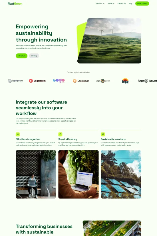 Green White Modern Technology Webflow website template