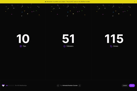 PureCounter.js Animated Number Counter Webflow cloneable