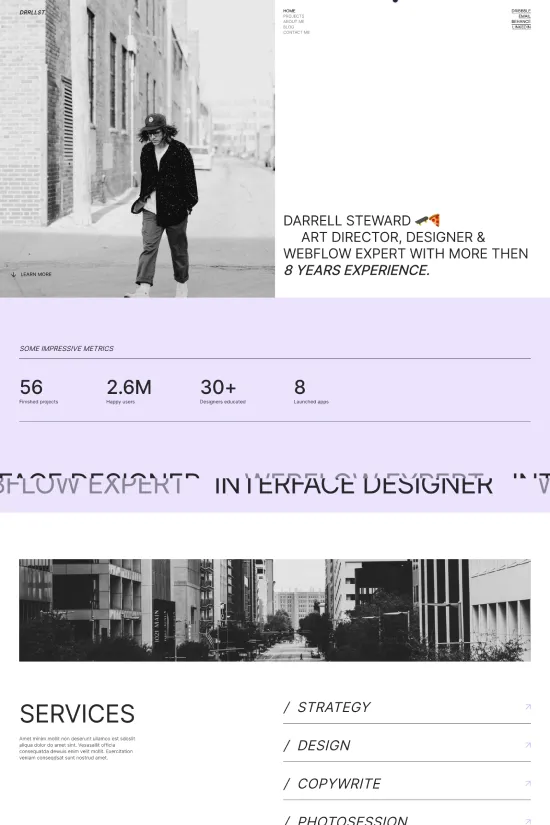 Art Portfolio Black Minimalist Webflow Website Template