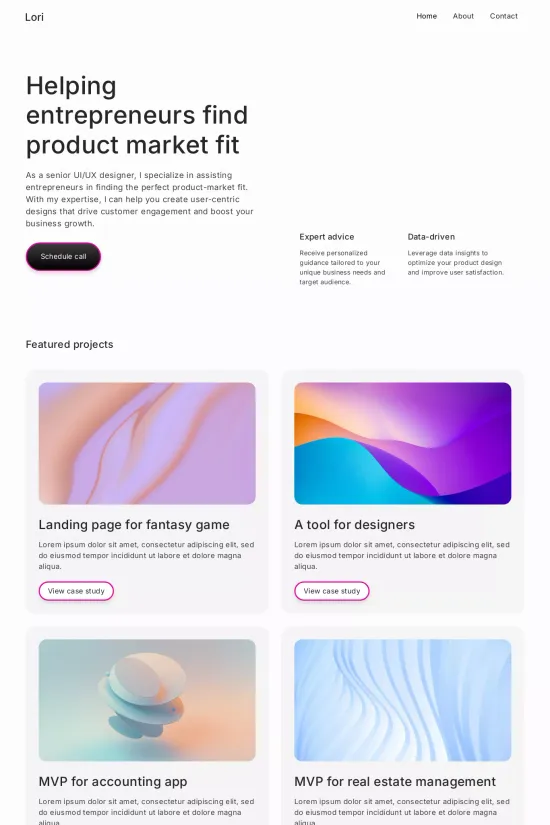 Startups White Clean Portfolio Webflow Website Template