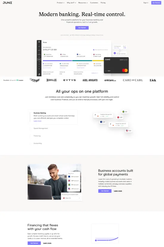 Finance Modern Clean Webflow site example.