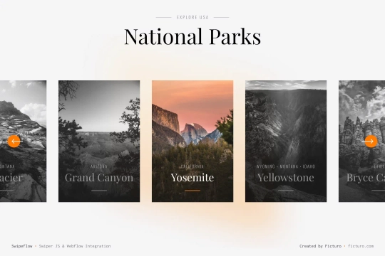 Looping Swiper.js Carousel Slider Webflow cloneable