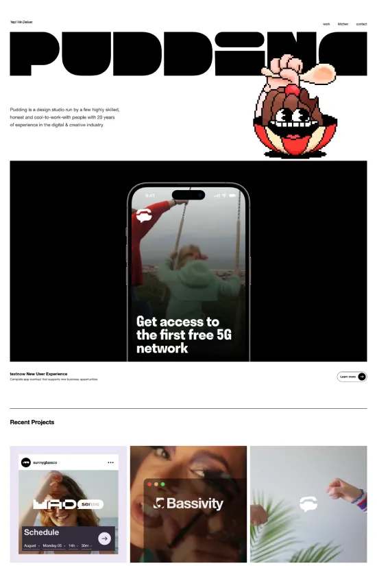 Modern Black Sans-serif Design & Creative Webflow website example
