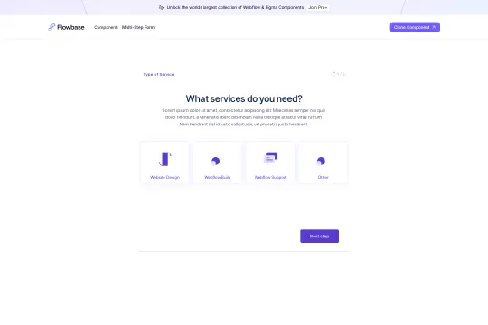 Multi-step form Webflow cloneable