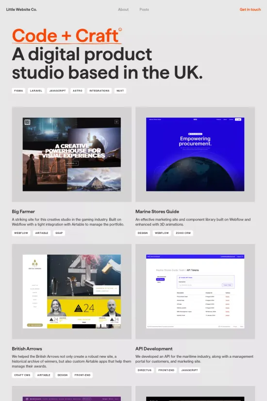 Dynamic Webflow Website Example - Orange, Sans-serif Typography, Modern, Web Development
