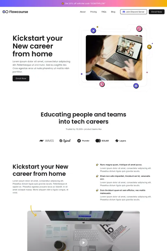 E-Learning Light Modern Webflow Website Template
