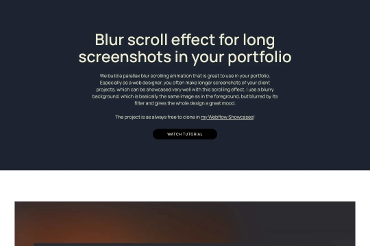 Parallax Blur Scrolling Animation Webflow cloneable