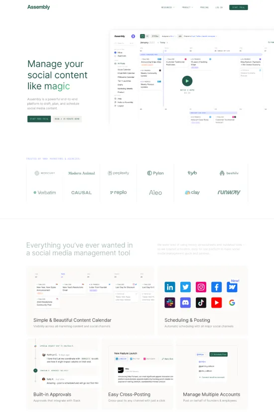 Modern Green Sans-serif Social Media Management Webflow website example