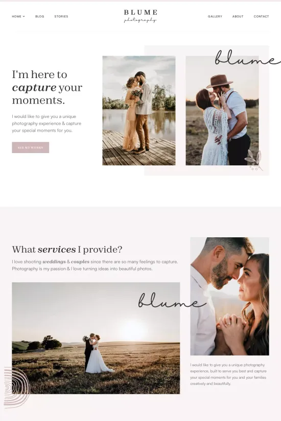 Elegant Monochromatic Wedding Webflow website template