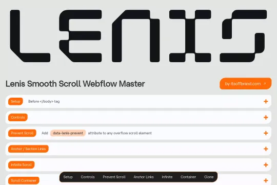 Lenis Smooth Scroll Webflow cloneable