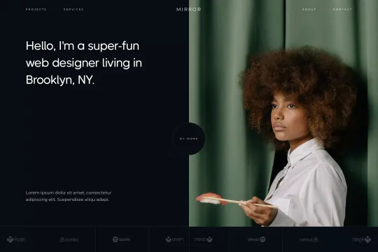 MIRROR freelancer portfolio Webflow cloneable