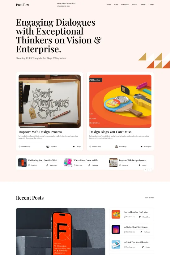 Elegant Minimalist Blogging Webflow Website Template