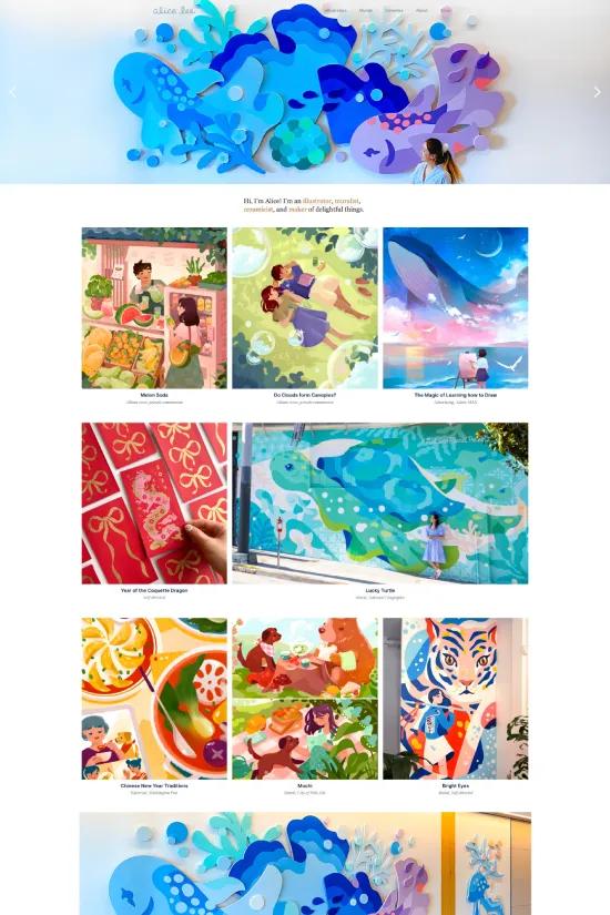 Artistic Illustrative Colorful Webflow website example