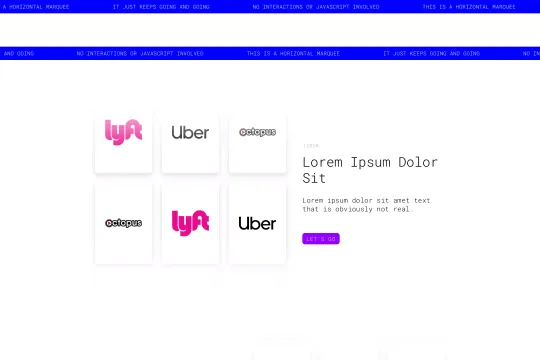 CSS Horizontal scrolling marquee Webflow cloneable