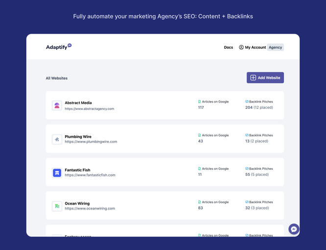 Adaptify SEO is a powerful Webflow app that automates SEO tasks like content creation, keyword management, and backlink building. Enhance efficiency and boost performance while scaling efforts seamlessly. Ideal for businesses and designers seeking improved visibility and streamlined SEO processes.