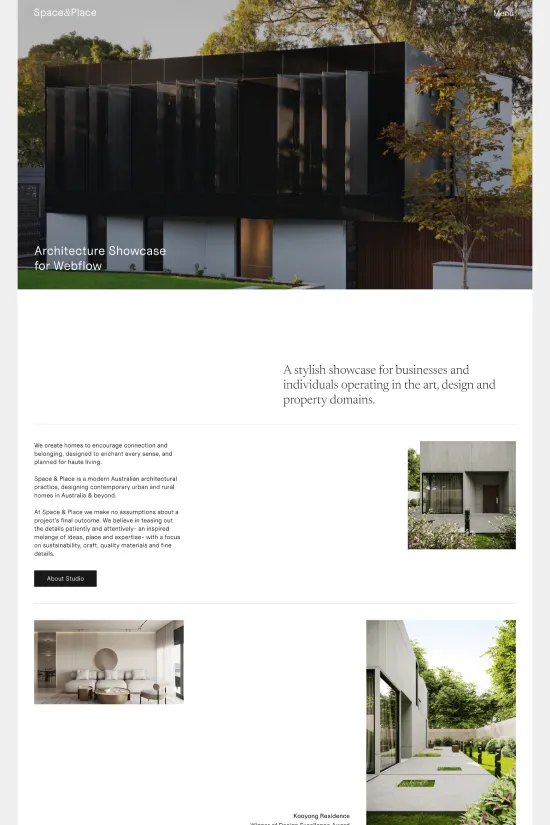 Elegant Black & White Webflow website template