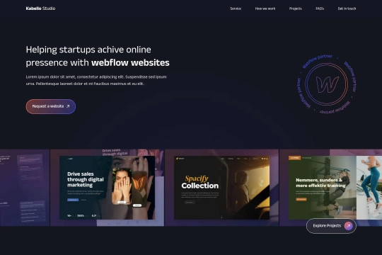 Webflow cloneable Modern Portfolio Template
