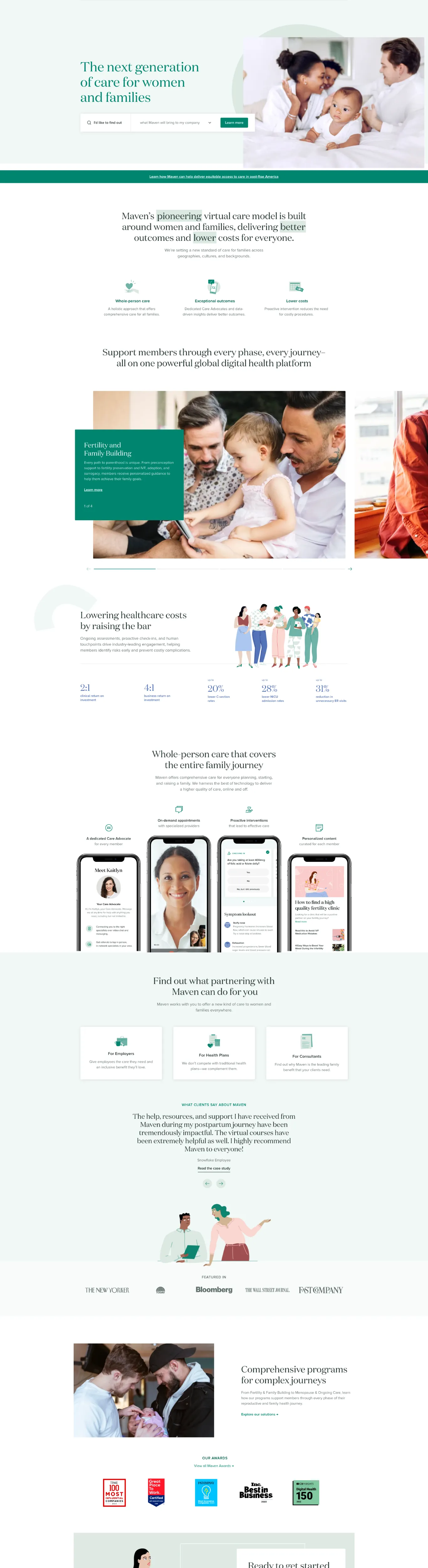 Webflow website example Healthcare Clean Modern Green sans-serif