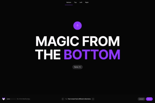 Text reveal animation Webflow cloneable