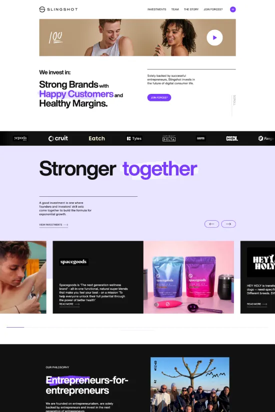 Modern Purple Sans-serif Minimalist Venture Capital Webflow website example