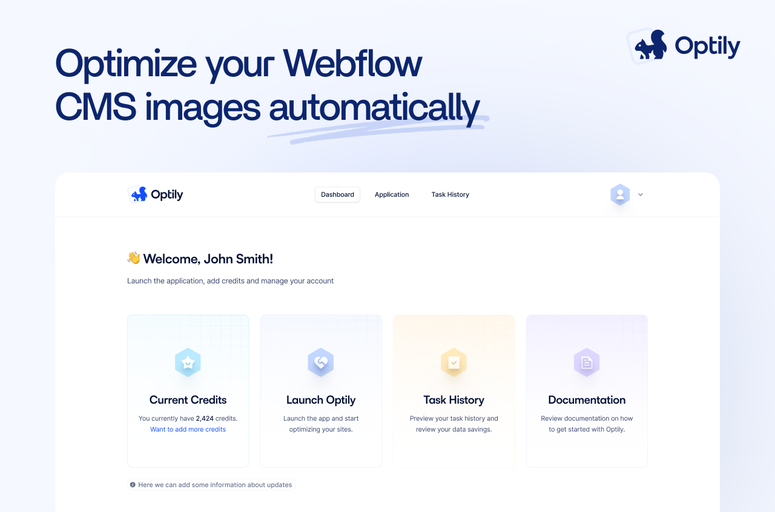 Optily - Image Optimizer is the ideal tool for Webflow app users seeking seamless image optimization. Reduce sizes by 80% without quality loss, enjoy WebP conversion, and detailed reports. Elevate website performance effortlessly with Optily for enhanced user experience and engagement.