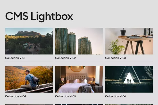 Sophisticated CMS Lightbox Webflow cloneable