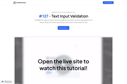 Form Input validation Webflow cloneable