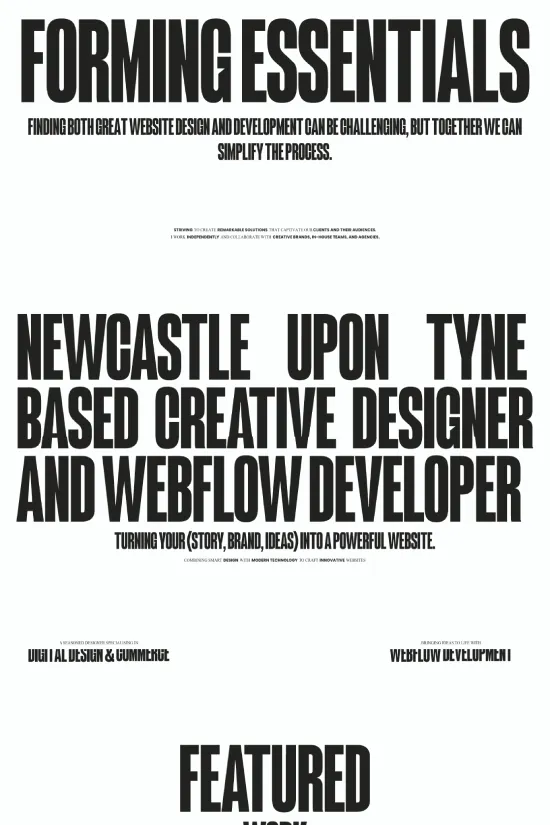 Modern Black Designer Webflow Website Example