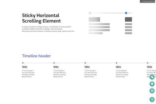 Sticky Horizontal Scrolling Container Webflow cloneable