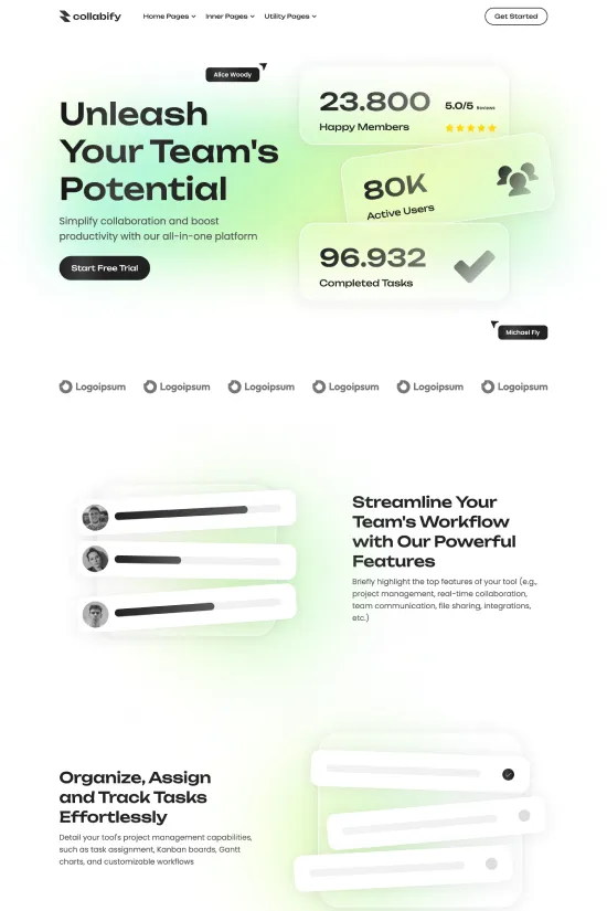 Modern Teal SaaS Webflow website template