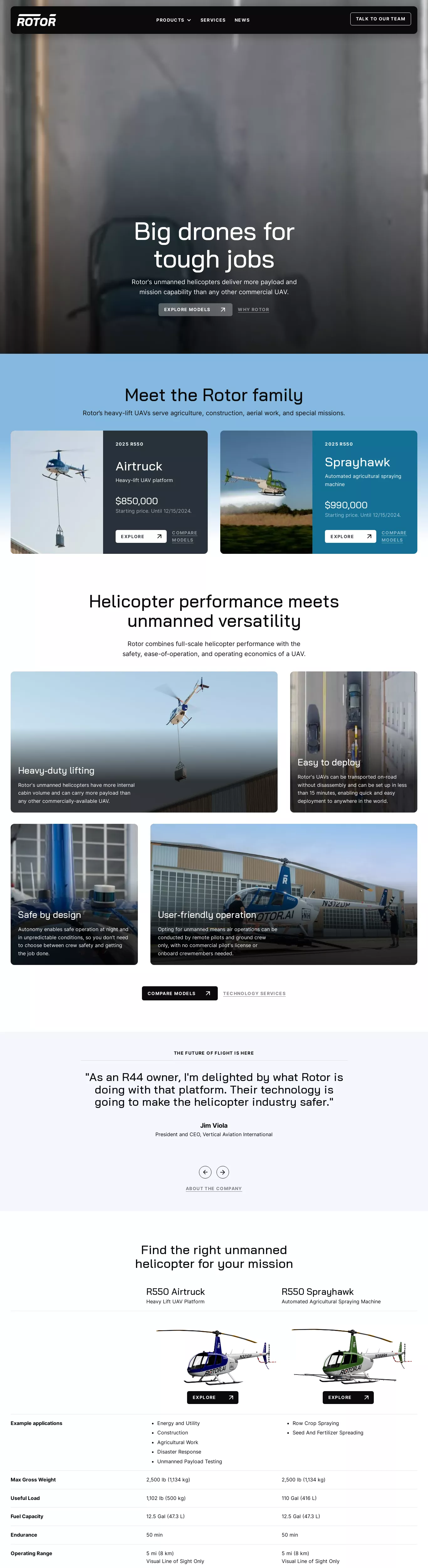 Webflow aerospace modern clean website example
